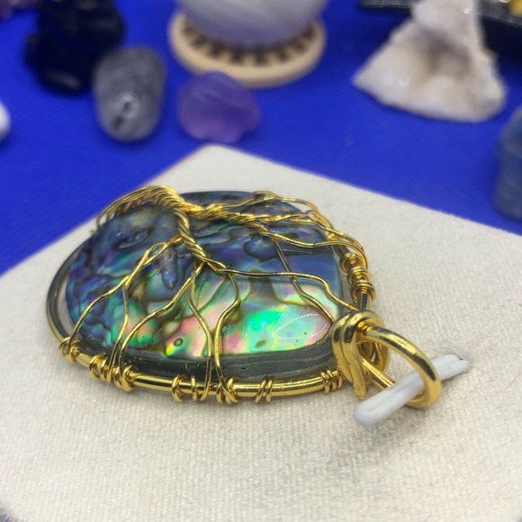 Fabulous Golden Copper Wire Wrapped Tree of Life Genuine Abalone Pendant‼️SOLD‼️ - Picture 9 of 14